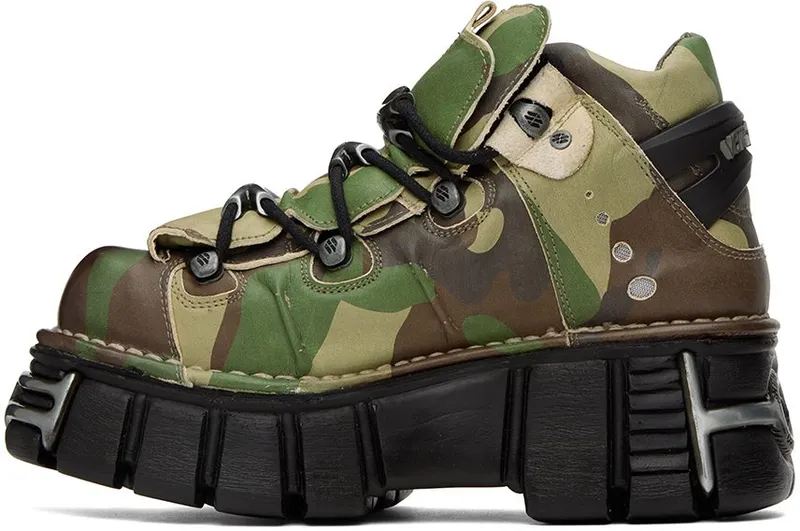 VETEMENTS Khaki New Rock Edition Platform Sneakers (UA53SN200G)