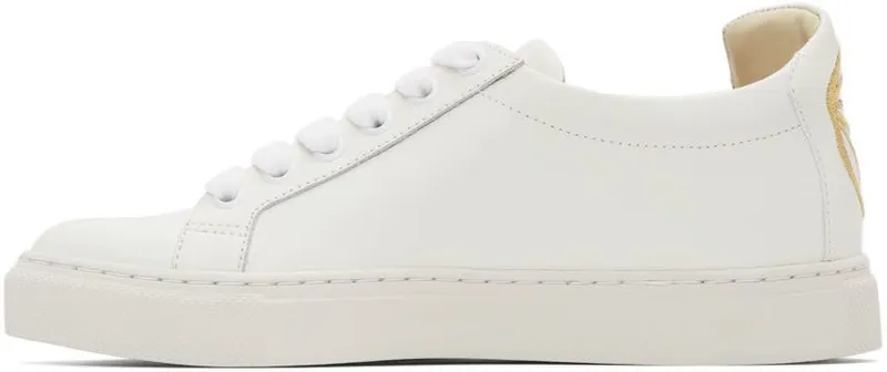 Sophia Webster Off-White & Gold Butterfly Low Sneakers (SSS22137)