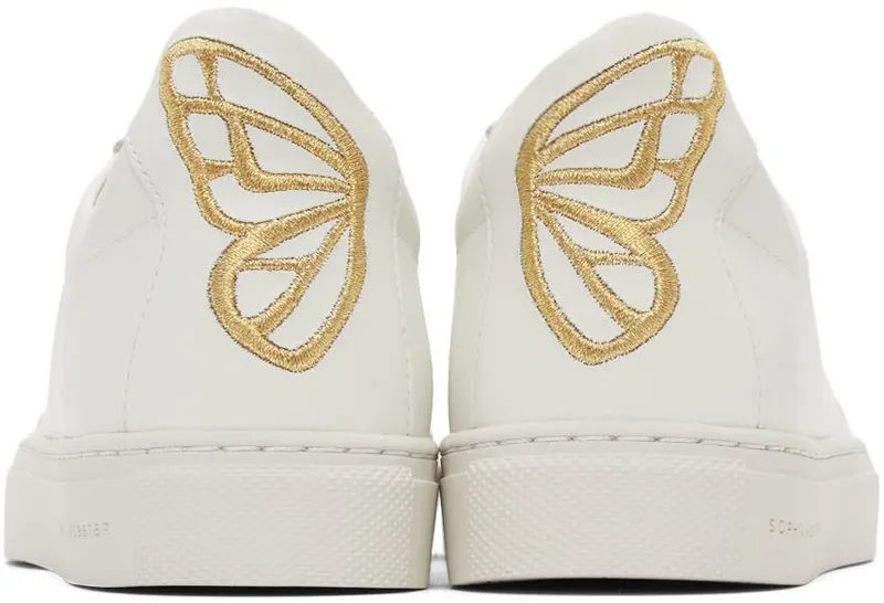 Sophia Webster Off-White & Gold Butterfly Low Sneakers (SSS22137)
