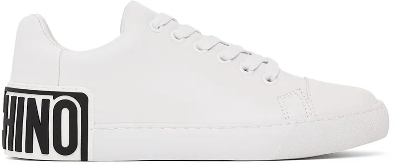 Moschino White & Black Logo Sneakers (MA15402G1CMF0100)