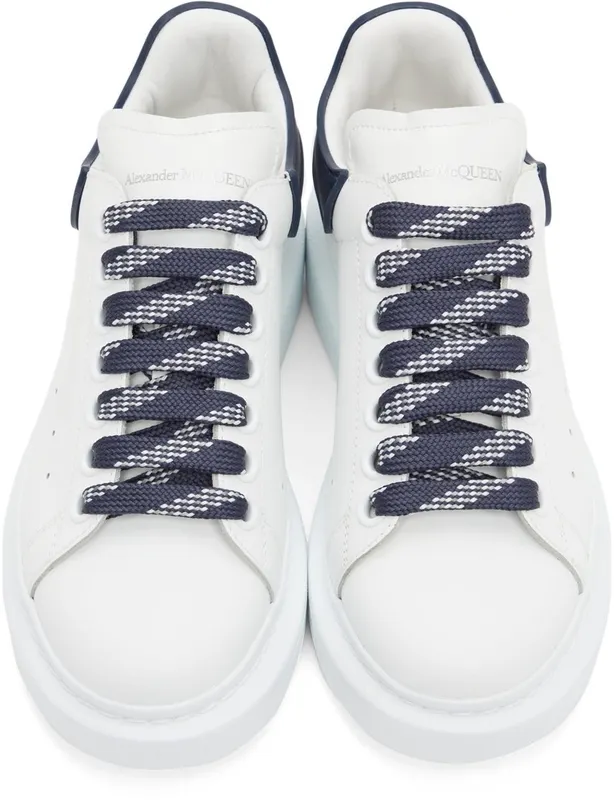 Alexander McQueen White & Purple Oversized Sneakers (621056WHXMT)