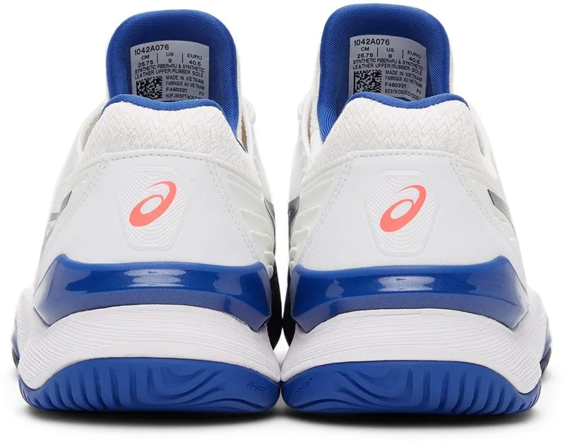 Asics White & Blue Court FF2 Sneakers (1042A076-103)