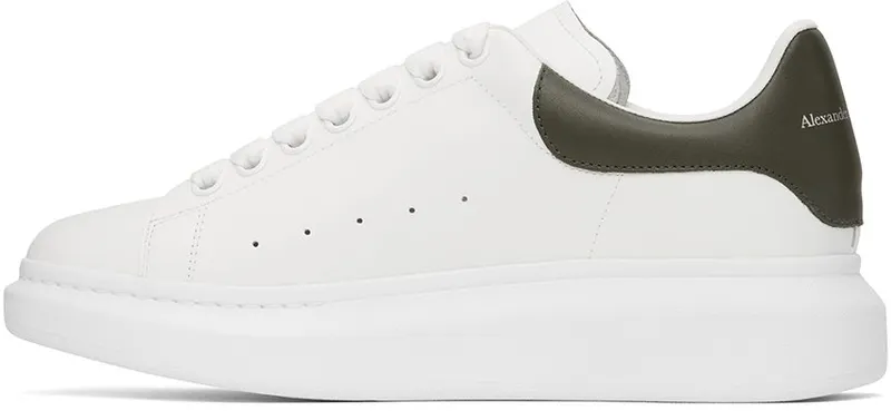 Alexander McQueen White & Khaki Oversized Sneakers (553680WIB9Z9055)