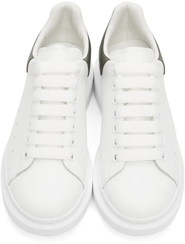 Alexander McQueen White & Khaki Oversized Sneakers (553680WIB9Z9055)