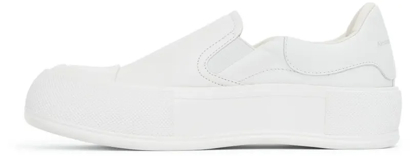 Alexander McQueen Black & White Plimsoll Slip-On Sneakers (654592WHZT8)