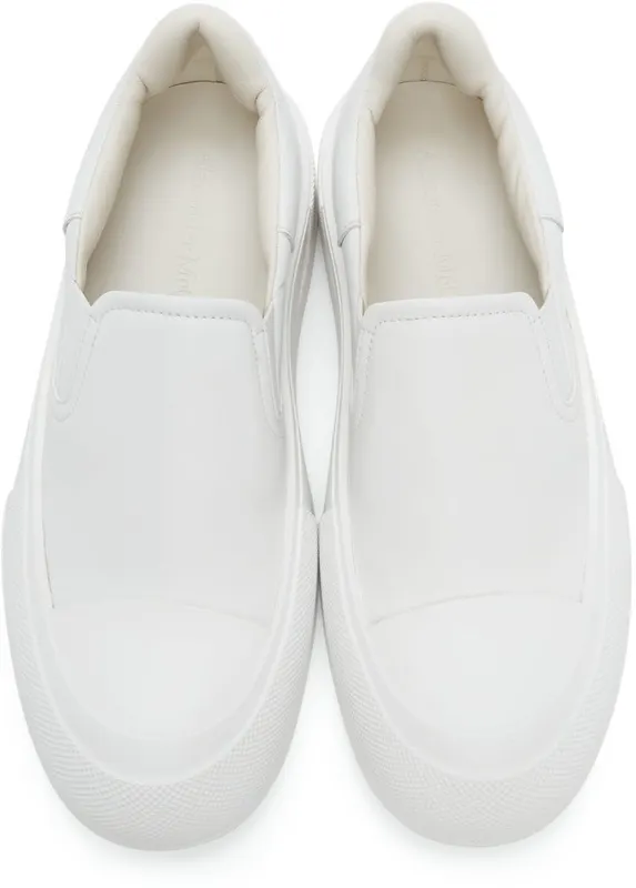 Alexander McQueen Black & White Plimsoll Slip-On Sneakers (654592WHZT8)