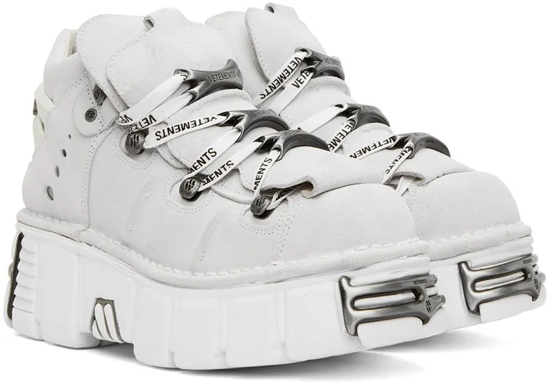 VETEMENTS White New Rock Edition Platform Sneakers (UA53SN200W)