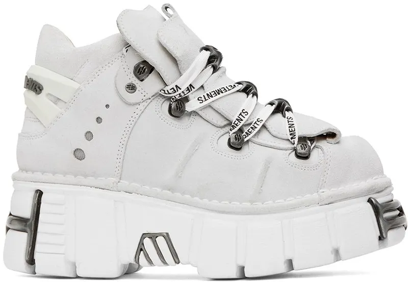 VETEMENTS White New Rock Edition Platform Sneakers (UA53SN200W)