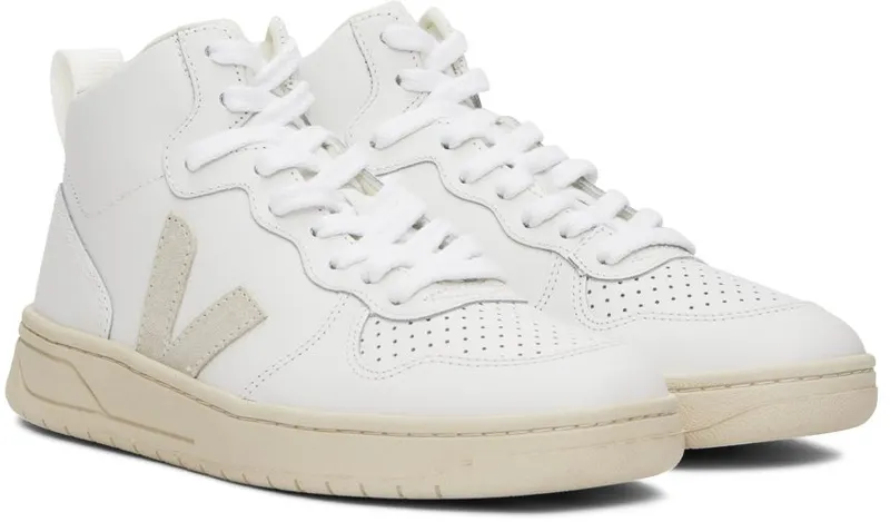 VEJA White & Gray V-15 Sneakers (VQ0201270)