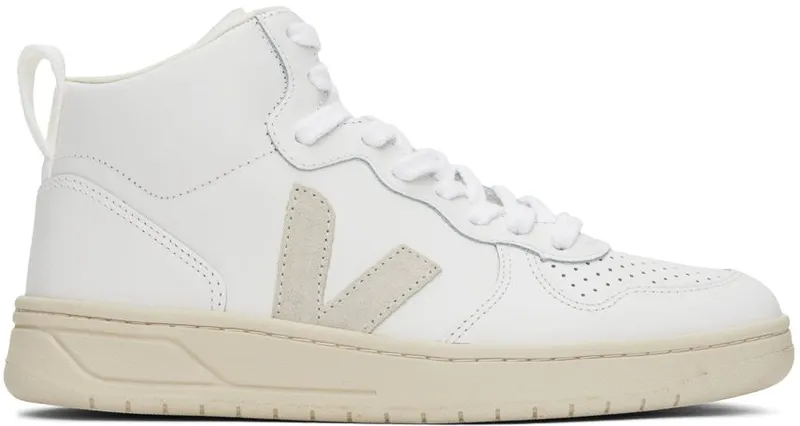 VEJA White & Gray V-15 Sneakers (VQ0201270)