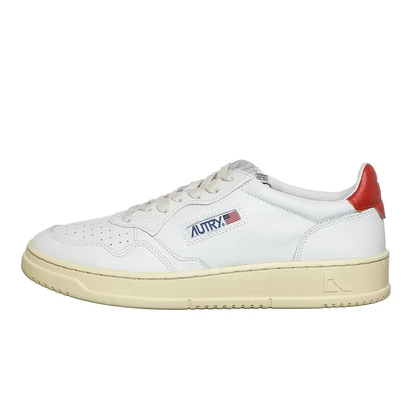 Autry Medalist Low White / Rust (AULMLL48)