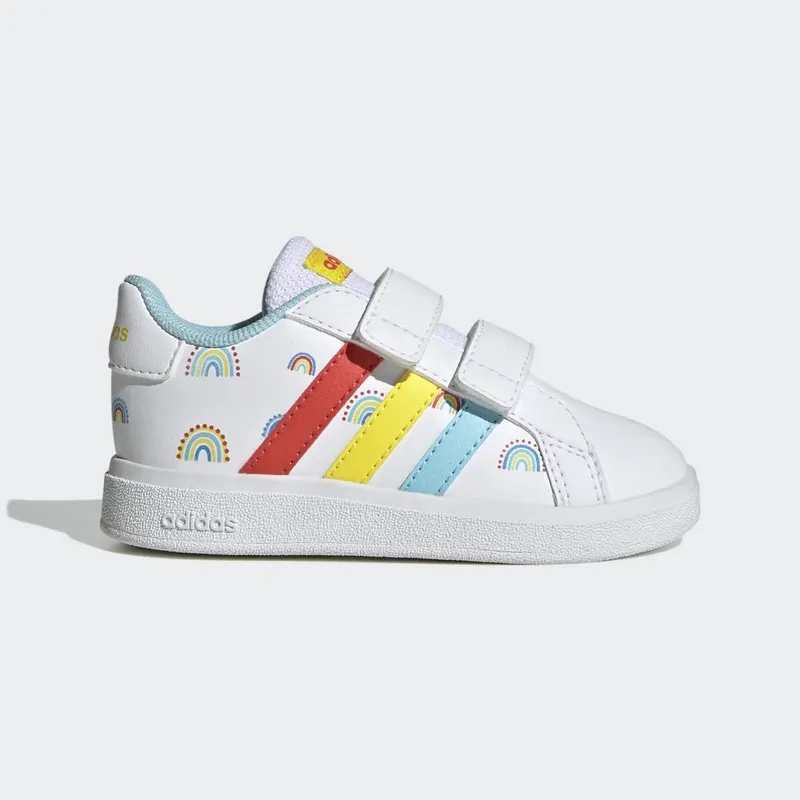 adidas Grand Court Sustainable Lifestyle Court met Klittenband Cloud White / Bold Orange / Impact Yellow (GY2489)