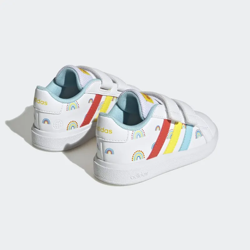 adidas Grand Court Sustainable Lifestyle Court met Klittenband Cloud White / Bold Orange / Impact Yellow (GY2489)