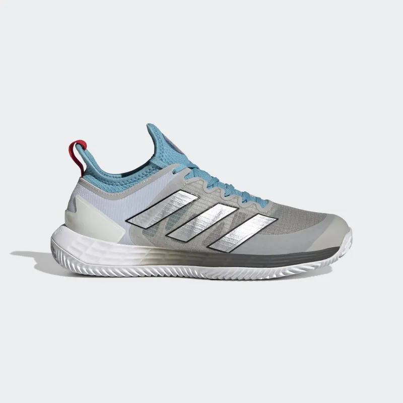 adidas adizero Ubersonic 4 Clay Court Tennis Metal Grey / Silver Metallic / Preloved Blue (HQ8374)