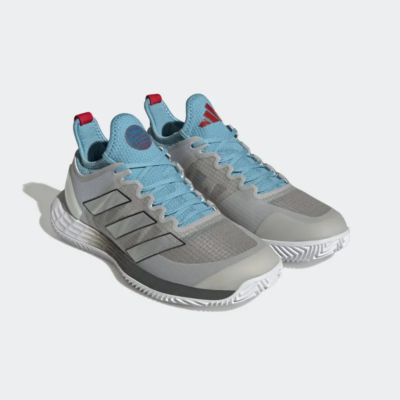 adidas adizero Ubersonic 4 Clay Court Tennis Metal Grey / Silver Metallic / Preloved Blue (HQ8374)