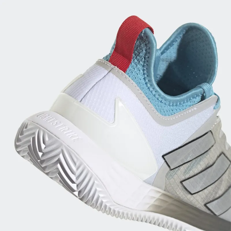 adidas adizero Ubersonic 4 Clay Court Tennis Metal Grey / Silver Metallic / Preloved Blue (HQ8374)