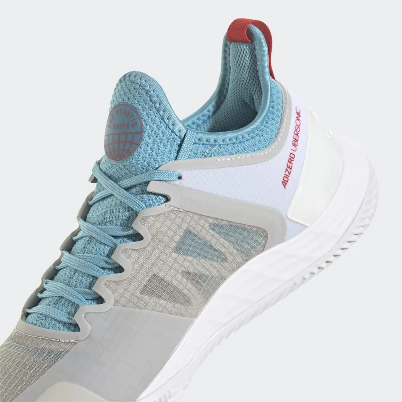 adidas adizero Ubersonic 4 Clay Court Tennis Metal Grey / Silver Metallic / Preloved Blue (HQ8374)