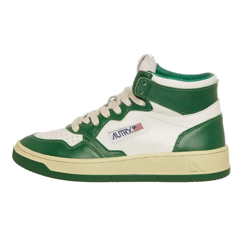 Autry Medalist Mid White / Green (AUMWWB03)