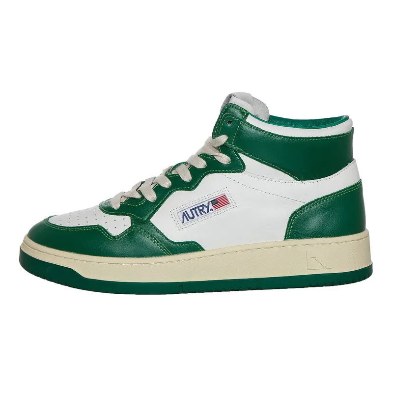 Autry Medalist Mid White / Green (AUMMWB03)