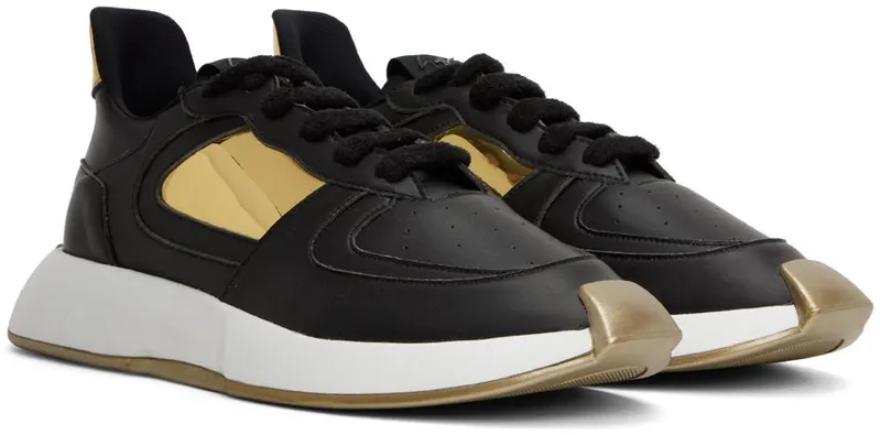 Giuseppe Zanotti Black & Gold Ferox Sneakers (RM20033-91682)