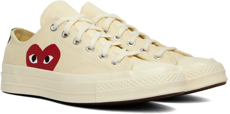 Comme des Garçons Play Off-White Converse Edition Chuck 70 Sneakers (P1K111)