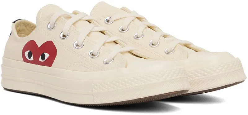 Comme des Garçons Play Off-White Converse Edition Chuck 70 Sneakers (K111)