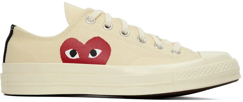 Comme des Garçons Play Off-White Converse Edition Chuck 70 Sneakers (P1K111)