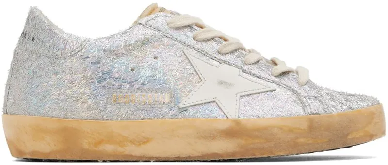 Golden Goose Silver Super-Star Sneakers (GWF00101.F003268.70239)