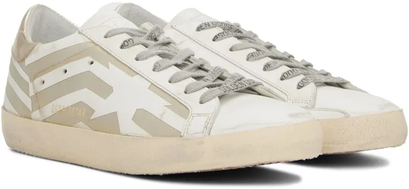 Golden Goose White & Beige Super-Star Sneakers (GMF00106.F003196.11177)