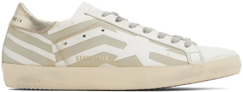 Golden Goose White & Beige Super-Star Sneakers (GMF00106.F003196.11177)