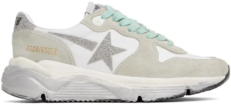 Golden Goose White & Gray Running Sole Sneakers (GWF00126.F002793.10268)