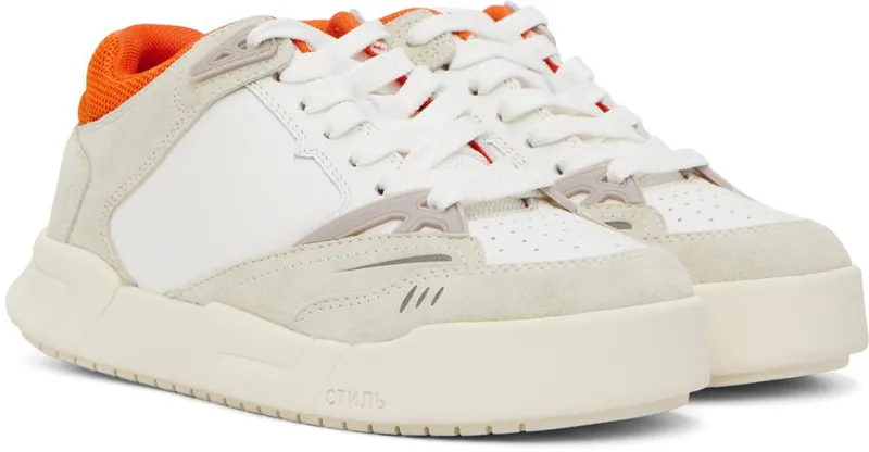 Heron Preston White & Orange Low Key Sneakers (HWIA030F22LEA0012001)