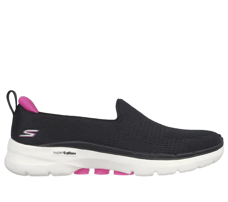 Skechers GO WALK 6 – Ocean Splash – Zwart / Heet Roze (124571-BKHP)