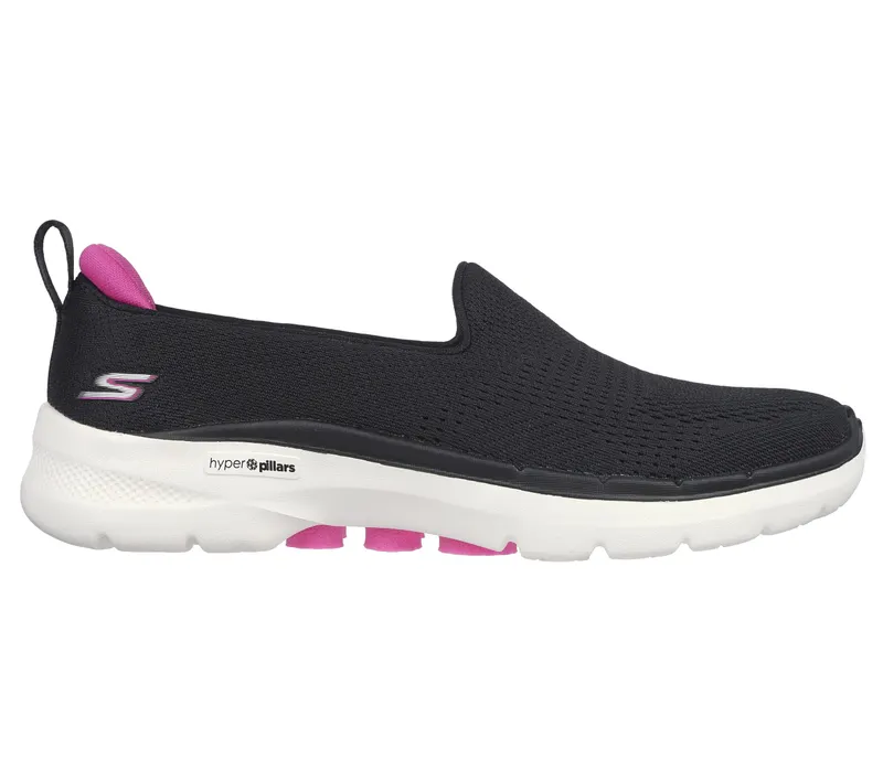 Skechers GO WALK 6 – Ocean Splash – Zwart / Heet Roze (124571-BKHP)