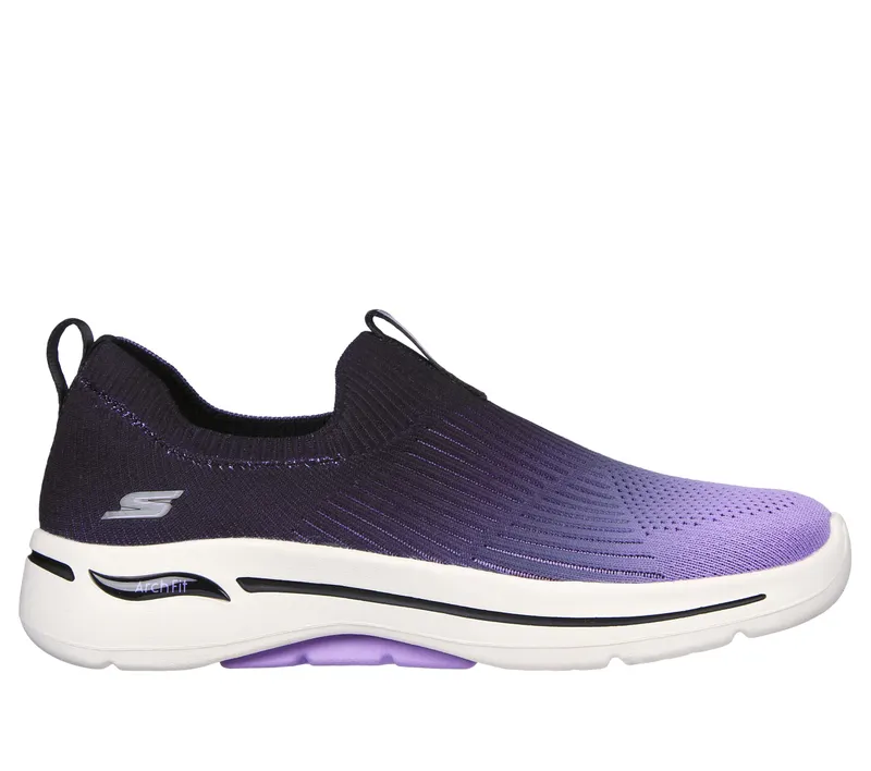 Skechers GO WALK Arch Fit – Ocean Vibes – Zwart / Lavendel (124885-BKLV)