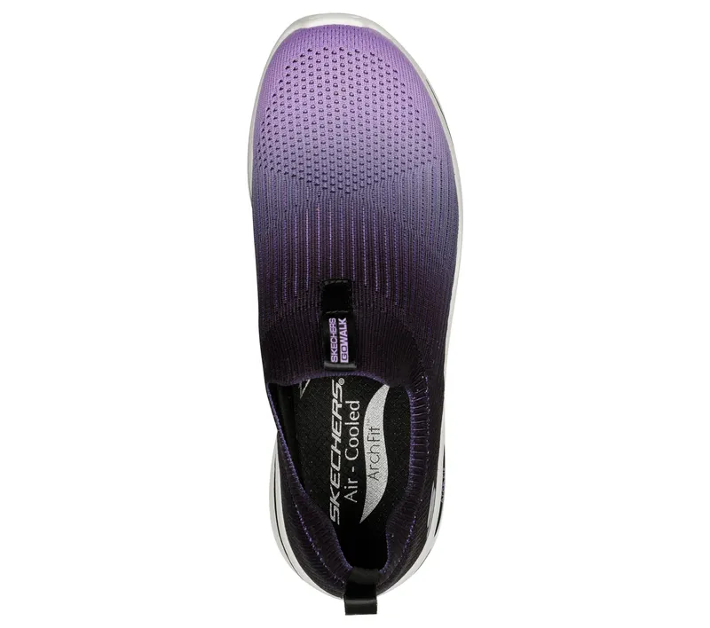 Skechers GO WALK Arch Fit – Ocean Vibes – Zwart / Lavendel (124885-BKLV)