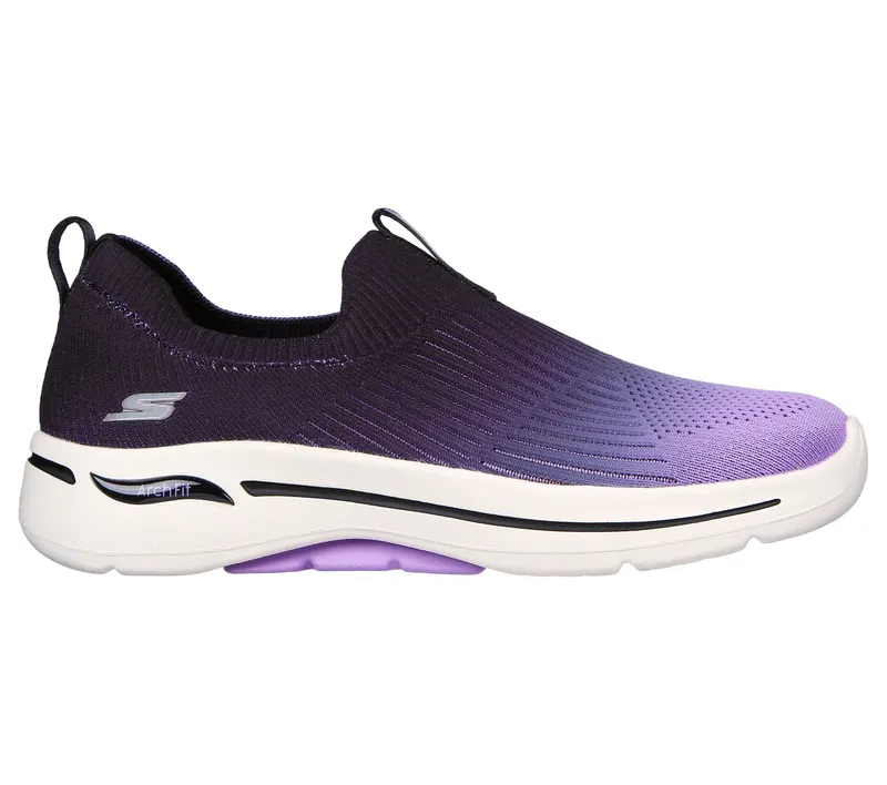 Skechers GO WALK Arch Fit – Ocean Vibes – Zwart / Lavendel (124885-BKLV)