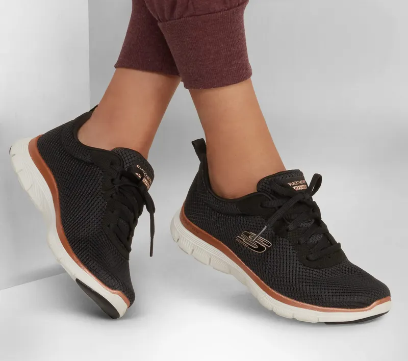 Skechers Flex Appeal 4.0 – Brilliant View – Zwart / Roos Goud (149303-BKRG)