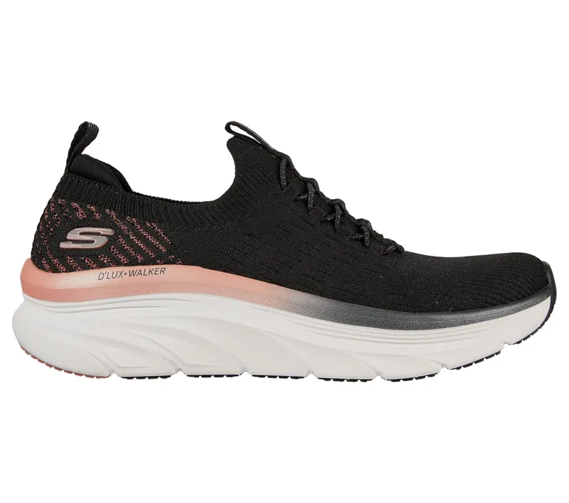Skechers Relaxed Fit: D’Lux Walker – Let it Glow – Zwart / Roos Goud (149366-BKRG)