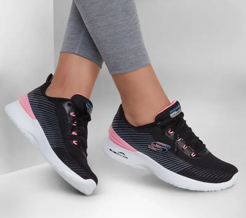 Skechers Skech-Air Dynamight – Luminosity – Zwart / Roze (149669-BKPK)