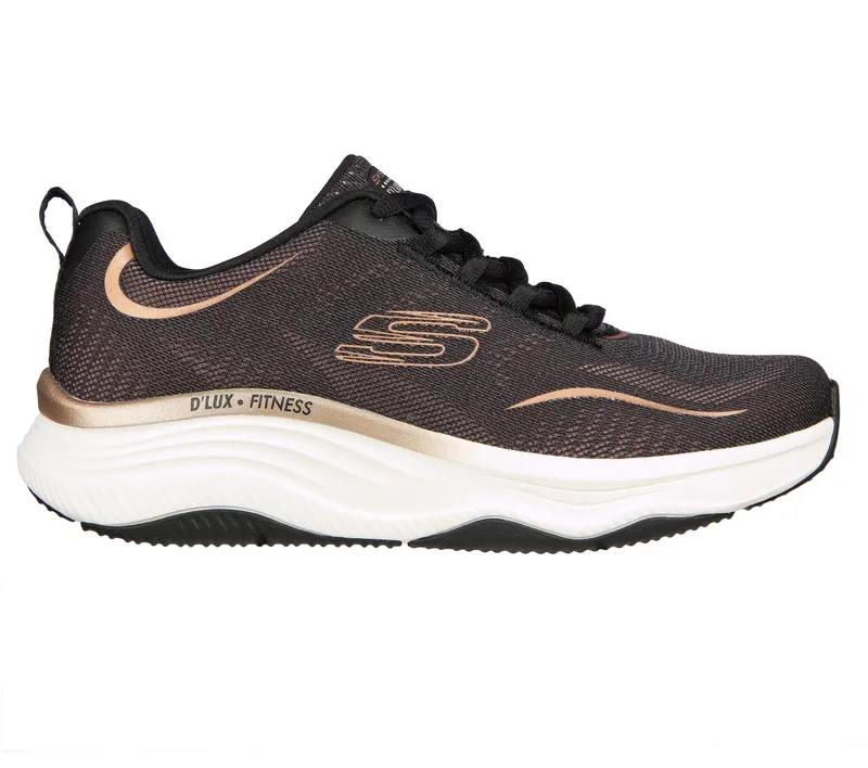 Skechers Relaxed Fit: D’Lux Fitness – Pure Glam – Zwart / Roos Goud (149837-BKRG)