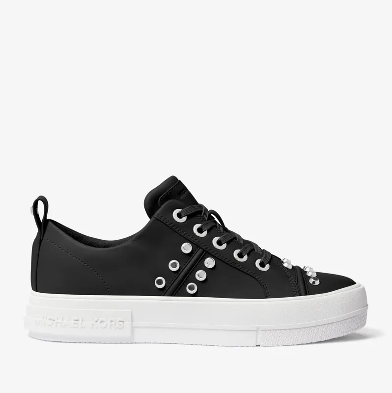 Michael Kors MK Evy Astor Stud Leather Trainers – Black (43S3EYFS1L-0001)