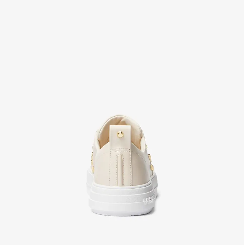 Michael Kors MK Evy Astor Stud Leather Trainers – Lt Cream (43S3EYFS1L-2171)
