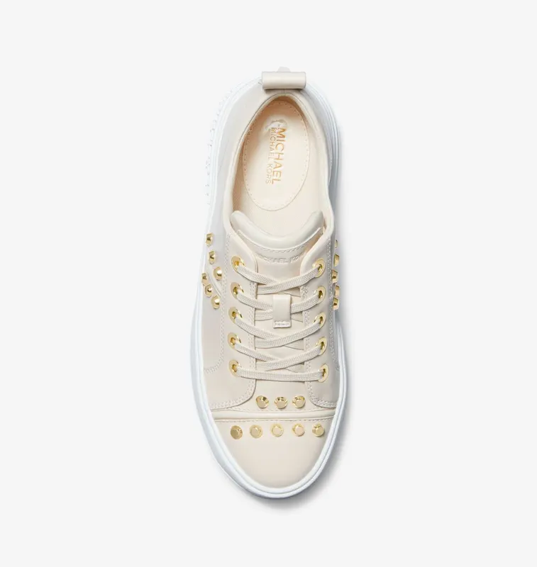 Michael Kors MK Evy Astor Stud Leather Trainers – Lt Cream (43S3EYFS1L-2171)