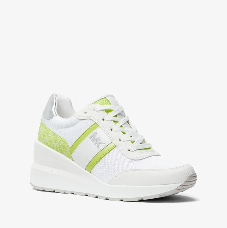 Michael Kors MK Mabel Canvas and Logo Trainer – Brt Limeade (43S3MBFSAD-6670)