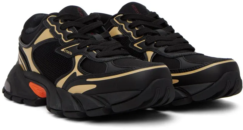 Heron Preston Black & Beige Block Stepper Sneakers (HMIA027F22FAB0011061)