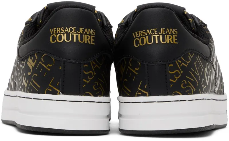 Versace Jeans Couture Black & Gold Court 88 Sneakers (E73YA3SK4 EZP016)