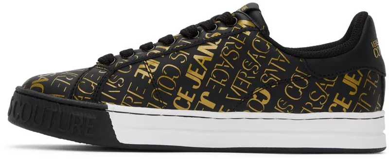 Versace Jeans Couture Black & Gold Court 88 Sneakers (E73YA3SK4 EZP016)