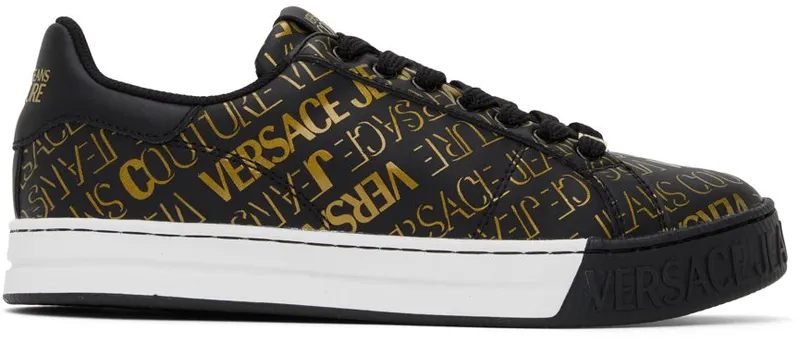 Versace Jeans Couture Black & Gold Court 88 Sneakers (E73YA3SK4 EZP016)