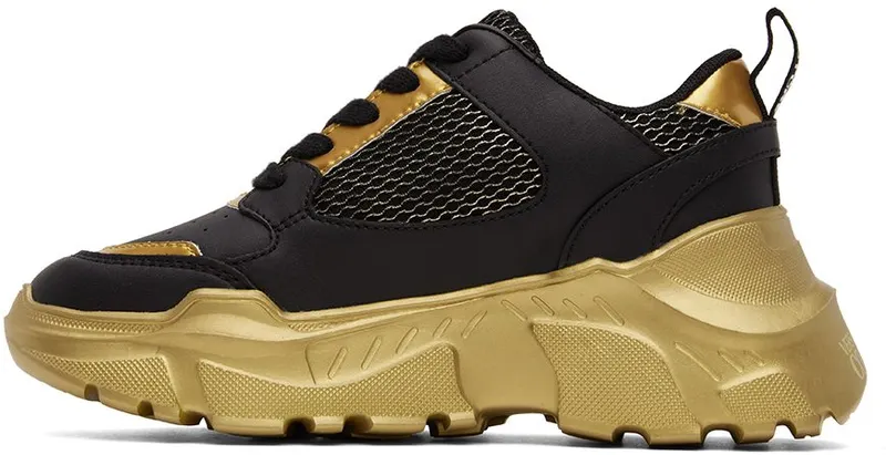 Versace Jeans Couture Black & Gold Speedtrack Sneakers (E73VA3SC2EZP134)